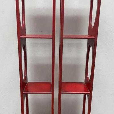 Vintage Lightweight Wall Hanging Wood Display Shelves - set of two