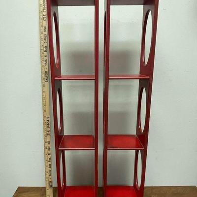 Vintage Lightweight Wall Hanging Wood Display Shelves - set of two