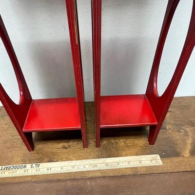 Vintage Lightweight Wall Hanging Wood Display Shelves - set of two