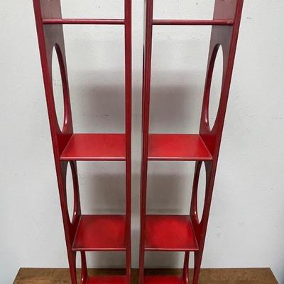 Vintage Lightweight Wall Hanging Wood Display Shelves - set of two