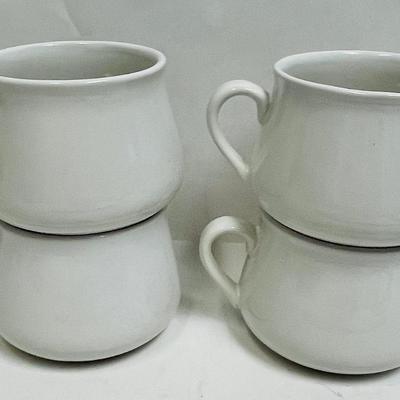 Retro 1970's Ceramic Soup Bowls with a different recipe on the side, set of 4 - Onion, Mushroom, Chicken, Tomato