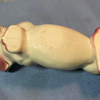 Antique Gray and Pink Walking Dog Planter