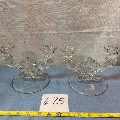 Vintage Indiana Depression Candelabrums