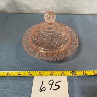 Vintage Pink Depression Miss America Candy Dish