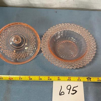 Vintage Pink Depression Miss America Candy Dish