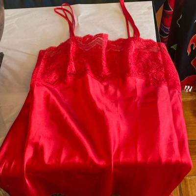 Romantic Red Slip Nightgown