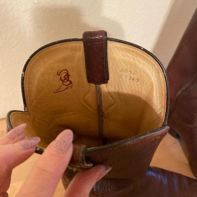 Buffalo hide hand-tooled boots