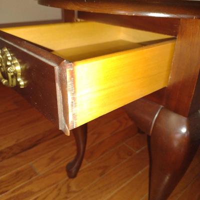 Wooden Side Table with Drawer- Approx 21 1/4" x 25" x 23 1/2" Tall