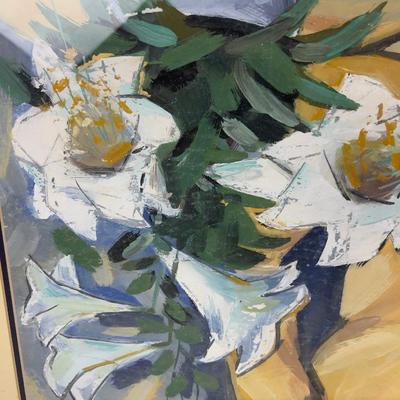 "Gladiolas" Watercolor, signed. 
