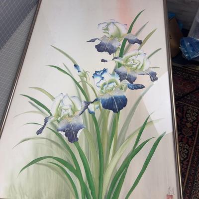 "Gladiolas" Watercolor, signed. 