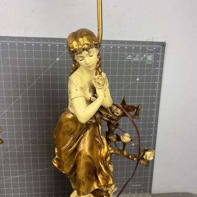 L&F Moreau Lamps pair Signed Hollywood Regency Style