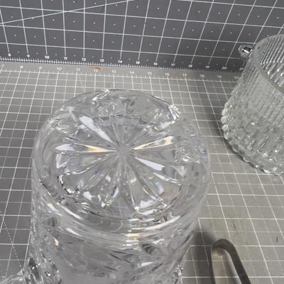 (2) Cut Glass & Pressed Glass Ice Buckets 