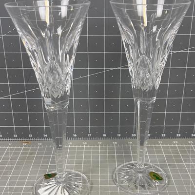 Waterford Lismore Pattern, Toasting Flutes, Pair - Also GORGEOUS!!! 