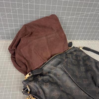 Labeled Louis Vuitton Black Hobo Style Bag, Collectible