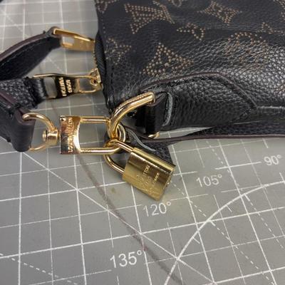 Labeled Louis Vuitton Black Hobo Style Bag, Collectible