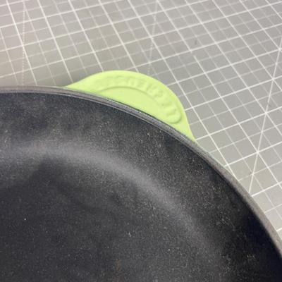 LeCreuset Apple Green Cast Iron Fry Pan 10-1/2" 