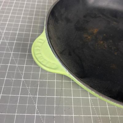 LeCreuset Apple Green Cast Iron Fry Pan 10-1/2" 
