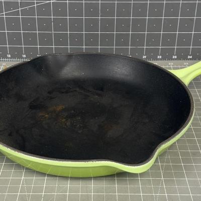 LeCreuset Apple Green Cast Iron Fry Pan 10-1/2" 