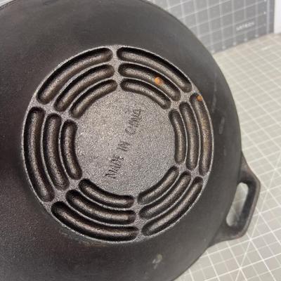 Cast Iron WOK 12-1/2" Mat Black Finish