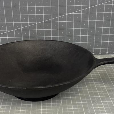 Cast Iron WOK 12-1/2" Mat Black Finish