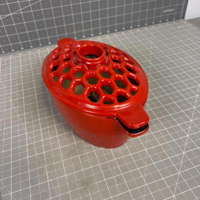 Potpourri or Steamer, Cast Iron, RED 