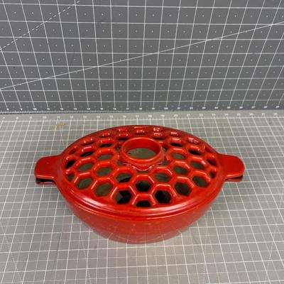 Potpourri or Steamer, Cast Iron, RED 