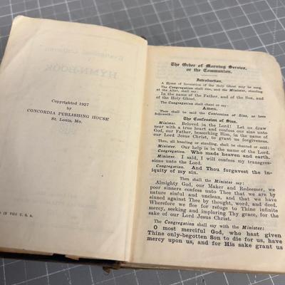 Antique Evangelical Lutheran HYMN Book Dated 1927 COLLECTIBLE