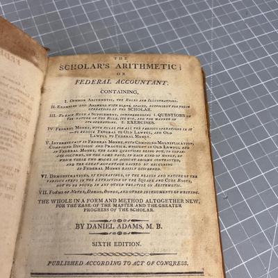 Antique Leather Bound ARITHMETIC Dated 1910