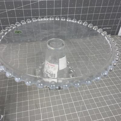 Diamond Star Cake Plates. Pair