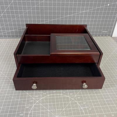 Desk or Dresser Organizer, in Mahogany Finish