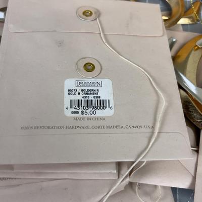 Golden Metal Ornaments Letters 
