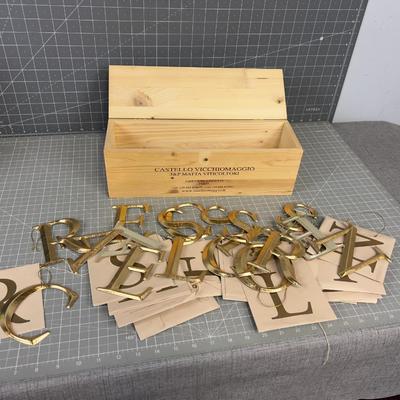 Golden Metal Ornaments Letters 