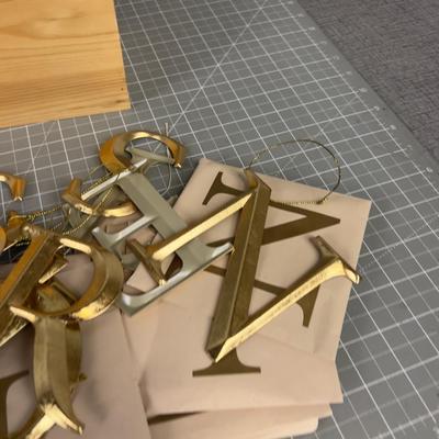 Golden Metal Ornaments Letters 