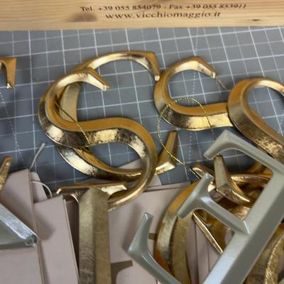 Golden Metal Ornaments Letters 