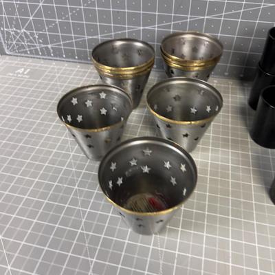 VOTIVE Holders Black and Metal Stars