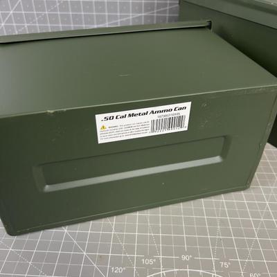 2 NEW 50-Calibur AMMO Cans, Green