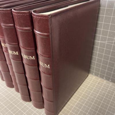6- Faux Leather Bound Photo Album Books 