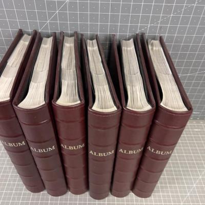 6- Faux Leather Bound Photo Album Books 