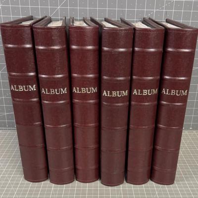 6- Faux Leather Bound Photo Album Books 