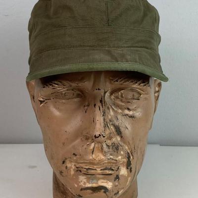 US ARMY COTTON O.D. FIELD CAP WITH VISOR SIZE 6 3/4 