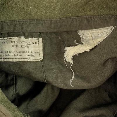 US ARMY COTTON O.D. FIELD CAP WITH VISOR SIZE 6 3/4 