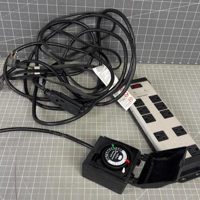 Extension Cord, Plug Bar and Timer