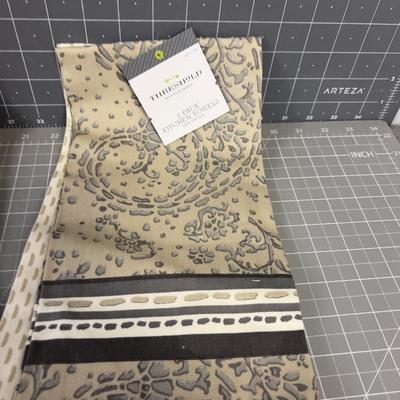 Another (3) Sets of new Linen type Kitchen Towels 