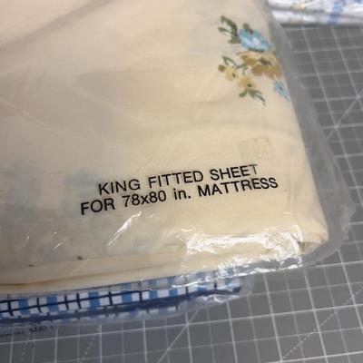 2 Vintage One Flat Sheets and two Fitted 