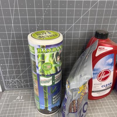 Pile of Cleaning Products in a Heavy Duty Bucket 
