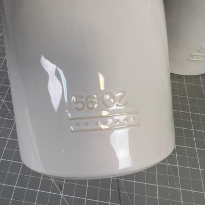 3 pieces White Ceramic Heavy Canister Set