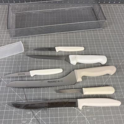Dexter Russel, Pile of White Handled Knives by Sani-Safe Restaurant Wear 