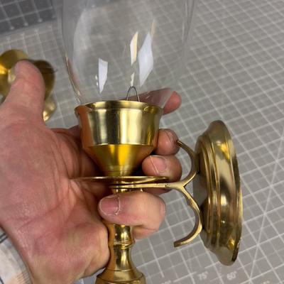 Brass Wall Sconces with glass Shades