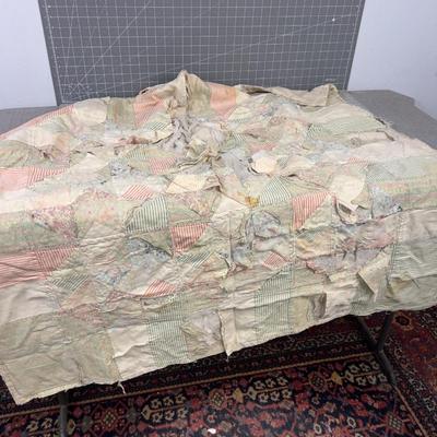 Antique old Worn Baby Quilt