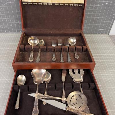 Silver ware; Mostly Plate Gorham, Serving For the Most Part with Box